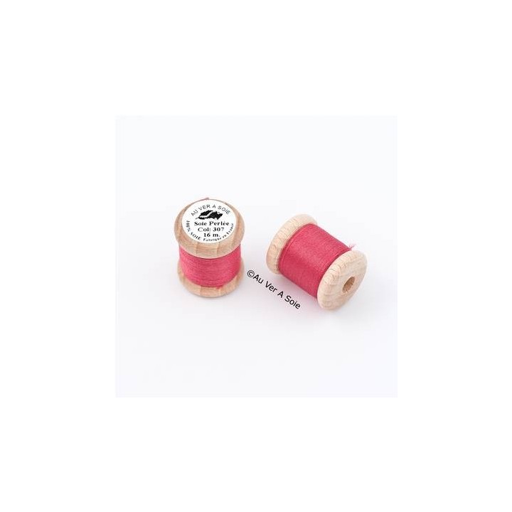 Bobine Soie perlée 767 rose pâle  "Au ver à soie" 