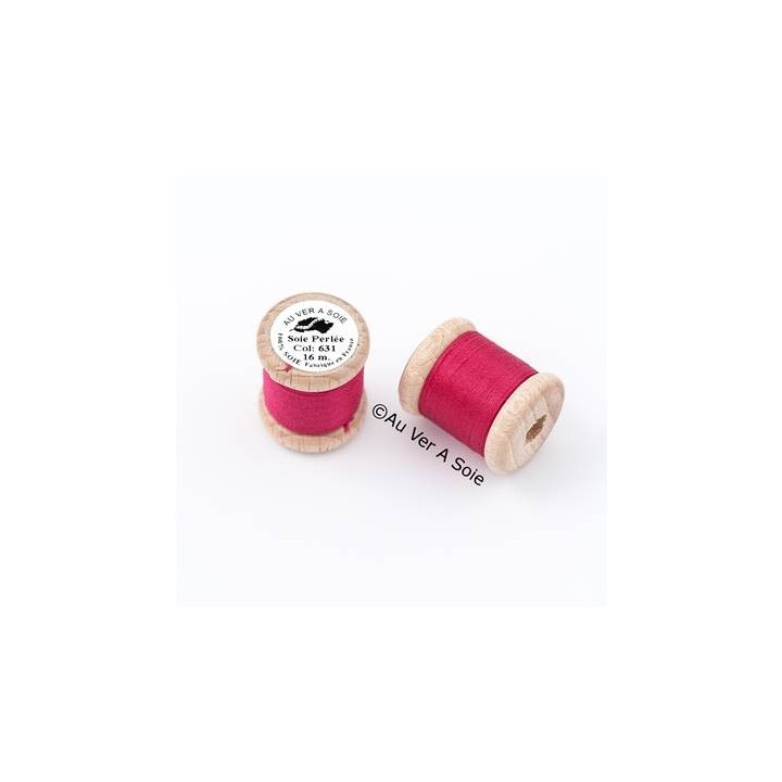 Bobine Soie perlée 631 red peony "Au ver à soie"