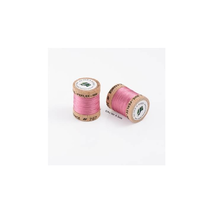 Bobine Soie perlée 767 rose pâle  "Au ver à soie" 