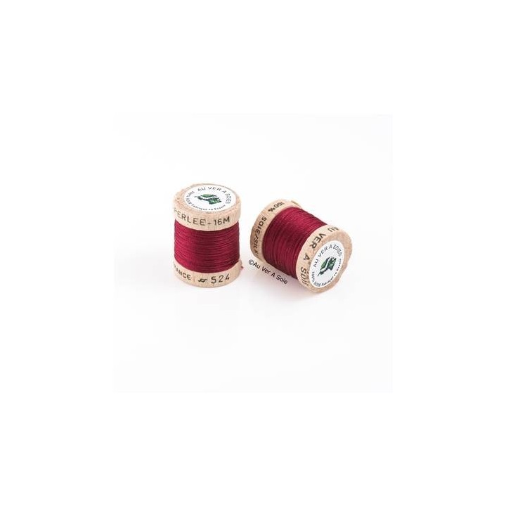 Bobine Soie perlée 767 rose pâle  "Au ver à soie" 