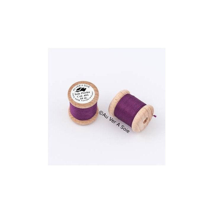 Bobine Soie perlée 767 rose pâle  "Au ver à soie" 