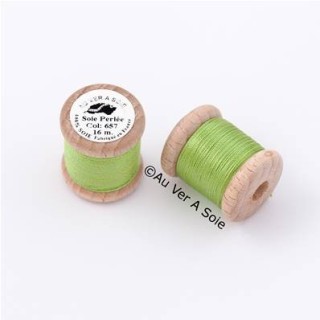 Bobine Soie perlée 767 rose pâle  "Au ver à soie" 