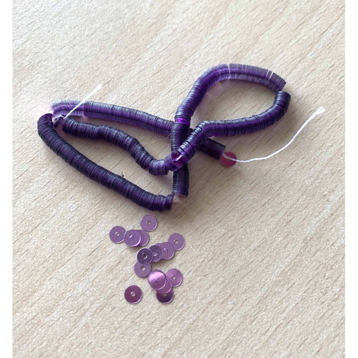 light purple metallic sequins 4 mm