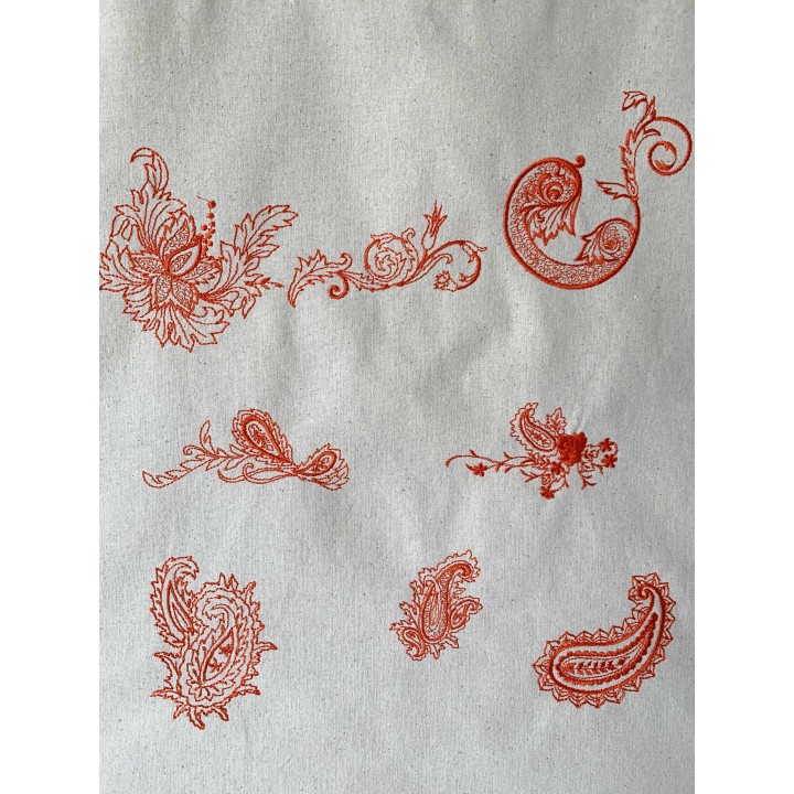 tote bag brodé motif "les parisiennes" en bleu