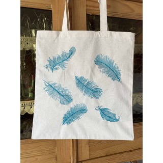 tote bag brodé motif "les parisiennes" en bleu