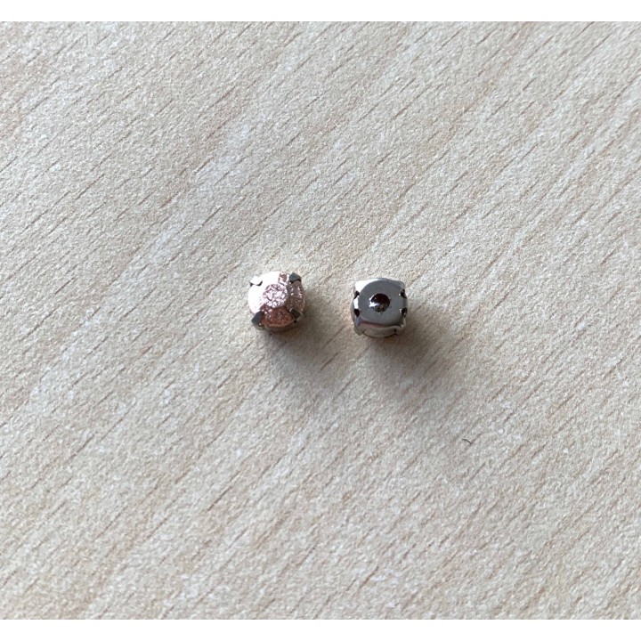 Strass Swarovski cabochon "Chatons"  "rectangle" fuchsia 