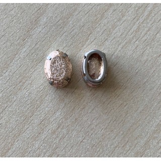 Strass Swarovski cabochon "Chatons"  "rectangle" fuchsia 