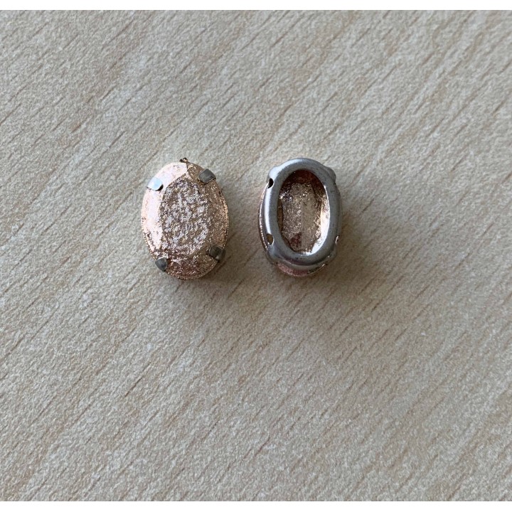 Strass Swarovski cabochon "Chatons"  "rectangle" fuchsia 