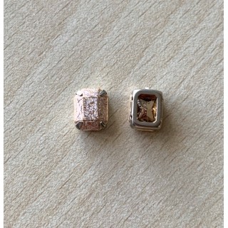 Strass Swarovski cabochon "Chatons"  "rectangle" fuchsia 