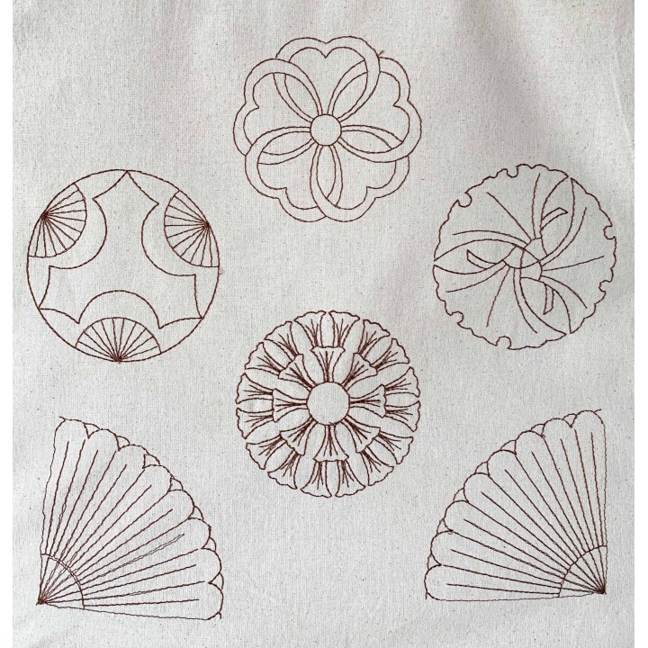 tote bag brodé motif "les parisiennes" en bleu