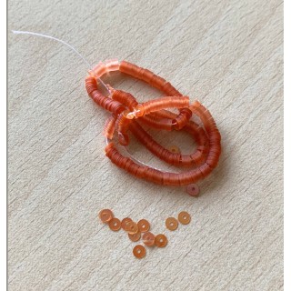 paillettes orange irisée 3 mm