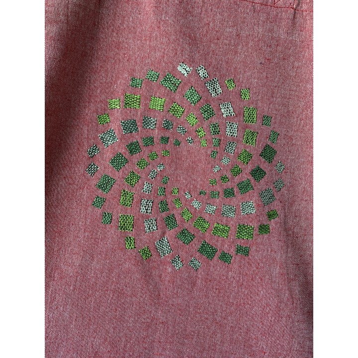 tote bag rouge brodé spirale
