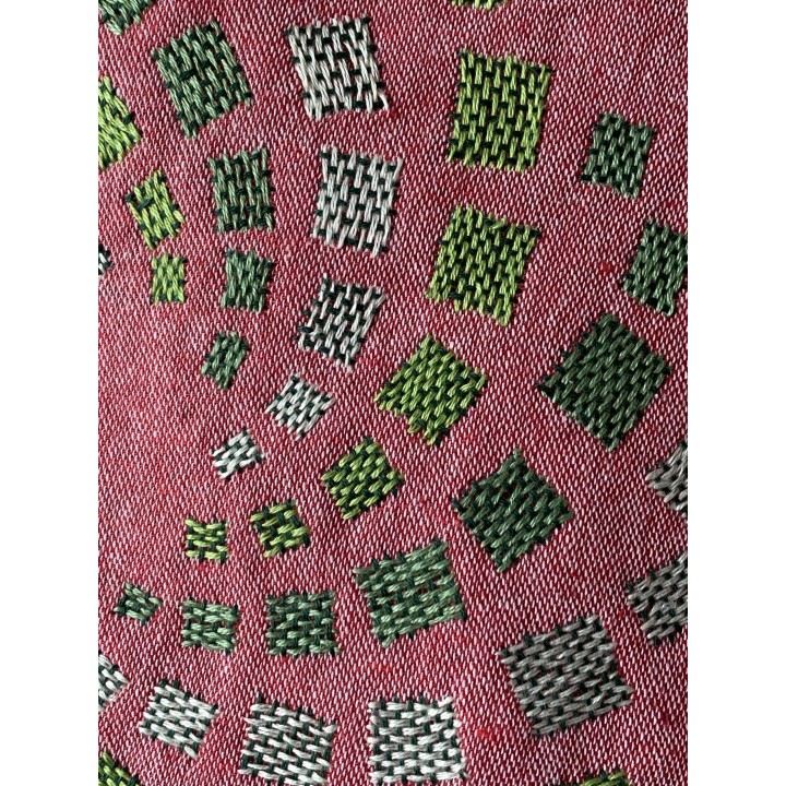 tote bag rouge brodé spirale