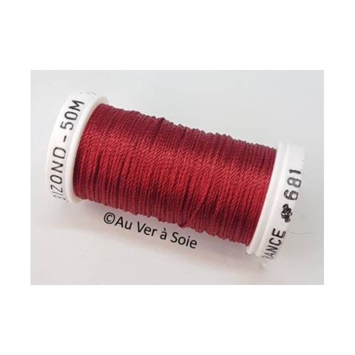 silk cord thread Trébizond 681 red leather