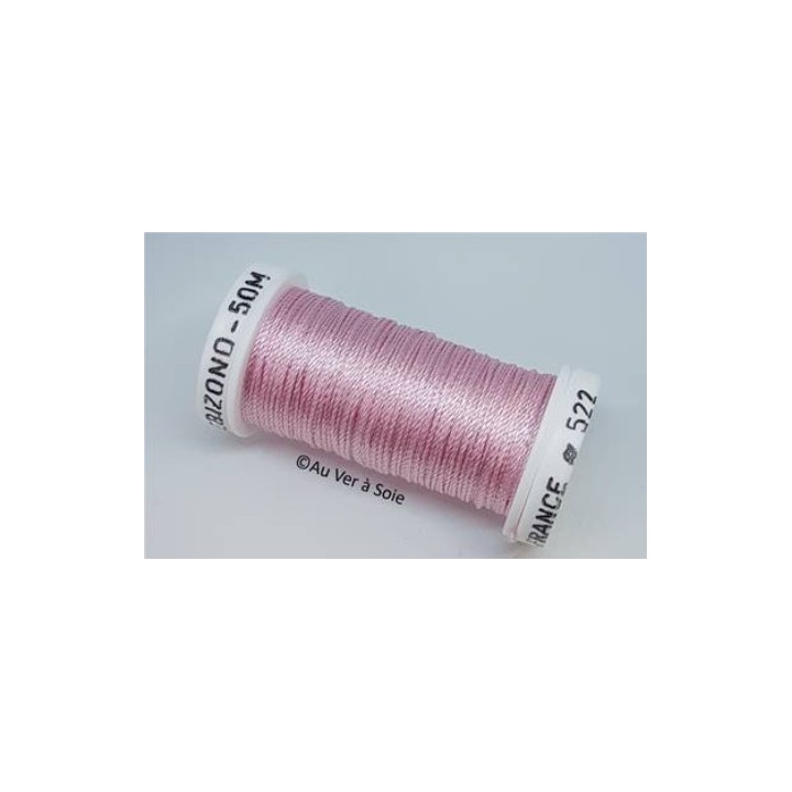 silk cord thread Trébizond 522 rose button