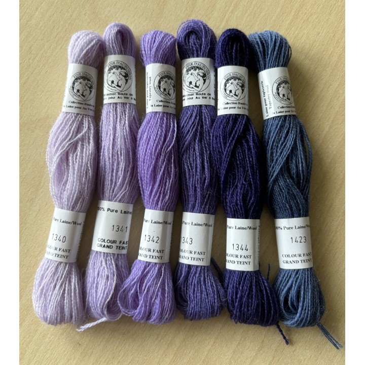 pack wool from Aubusson mauve shades