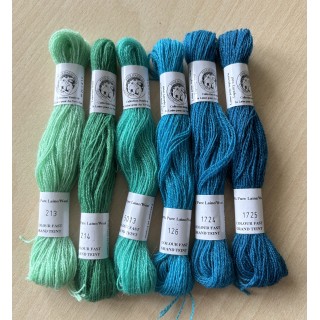 pack wool from Aubusson turquoise shades