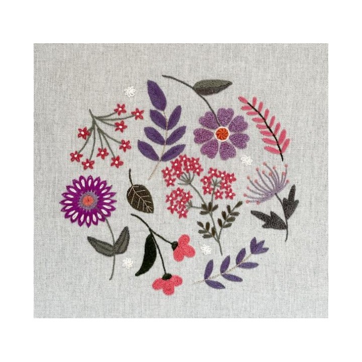 Kit de broderie: cercle fleuri de Angèle