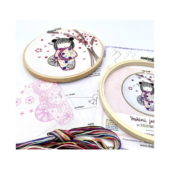 Kit de broderie: Yoshimi, pretty Kokeshi