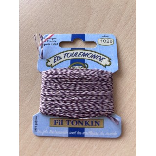 Fil tonkin 1028 chiné violet lamé or