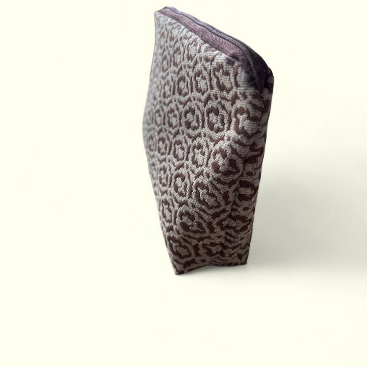 brown brocade storage pouch