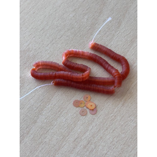 orange shiny iridescent sequins 4 mm