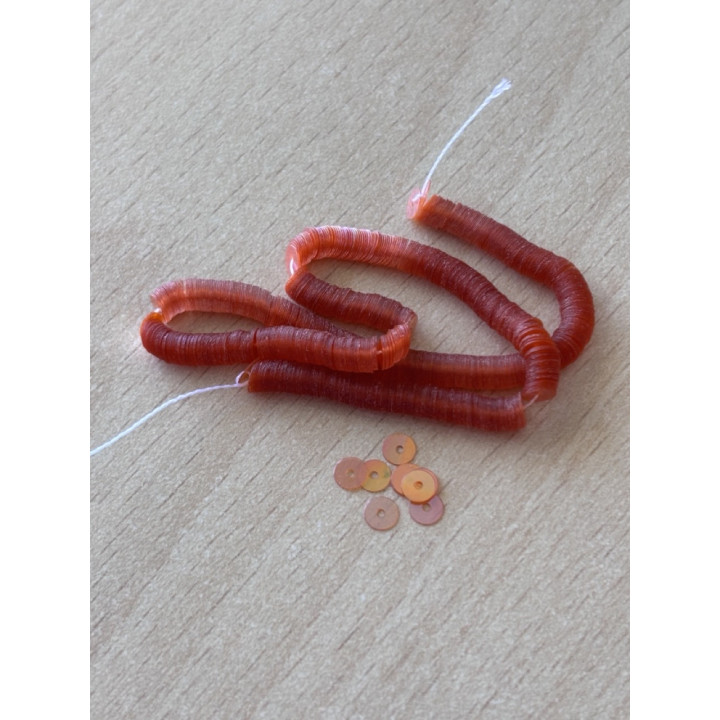 orange shiny iridescent sequins 4 mm