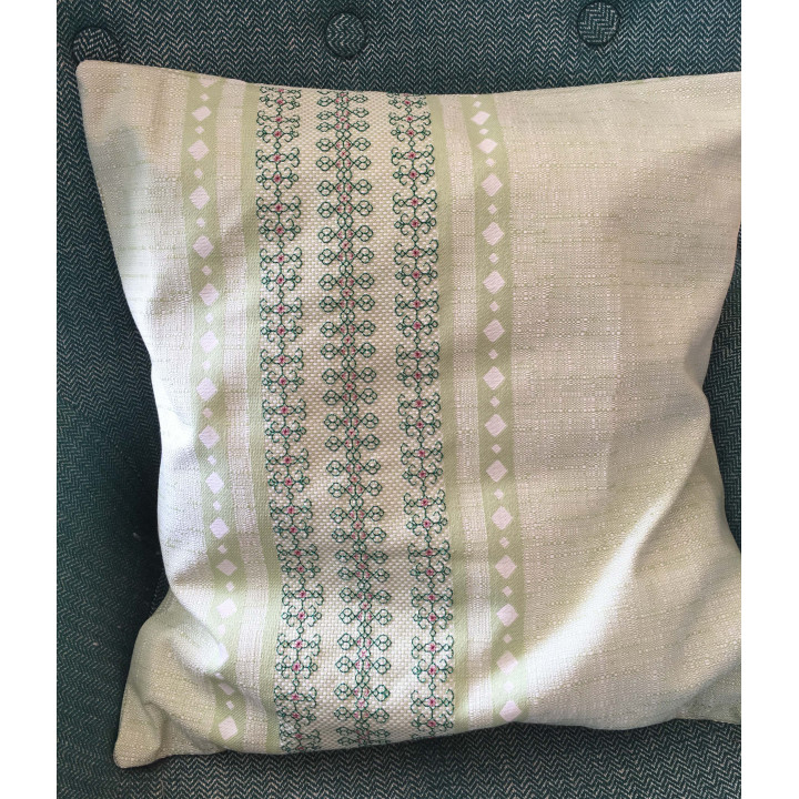 coussin vert printemps