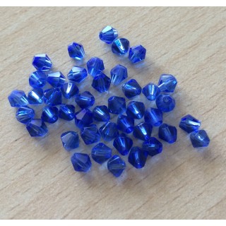 Sachet de perles à facettes bicône saphir bleu