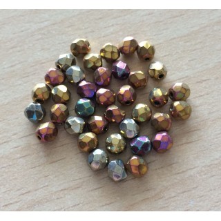 Sachet de perles à multi facettes or irisé