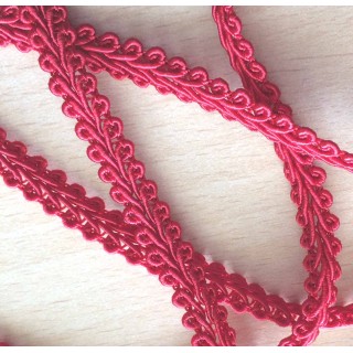 Galon  "épis" couleur rouge vif 6 mm 