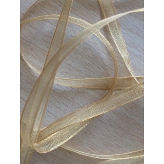 ruban mousseline beige or 304 élégant et translucide 
