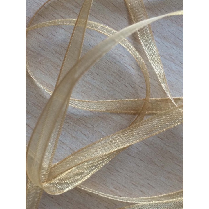 ruban mousseline beige or 304 élégant et translucide 