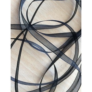 ruban mousseline noir 233  légère et translucide 