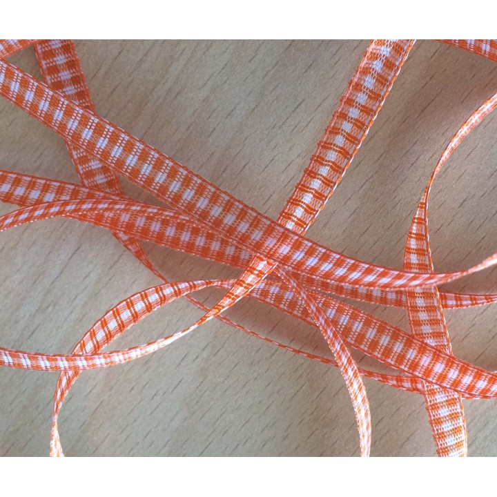 joli ruban décoratif Vichy orange 108 
