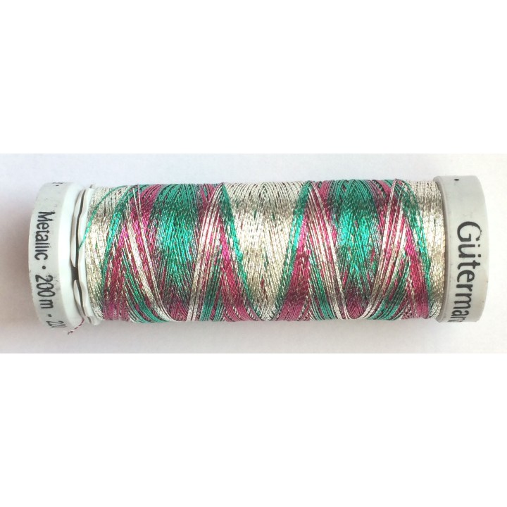 Fil métallique multicolore (argent, vert, framboise) 7029