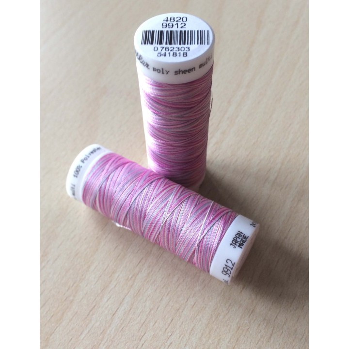 Fil multi coulor dominante rose  9912 