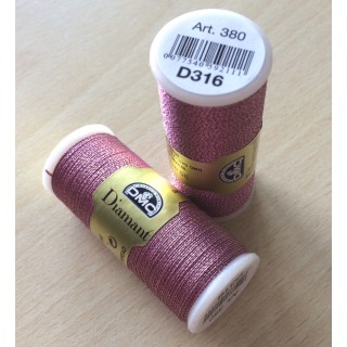 Fil à broder Diamant de DMC couleur vieux rose 316