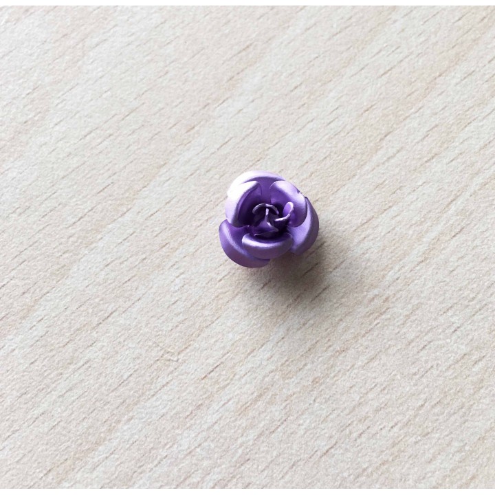 Rose en métal argent 12 mm