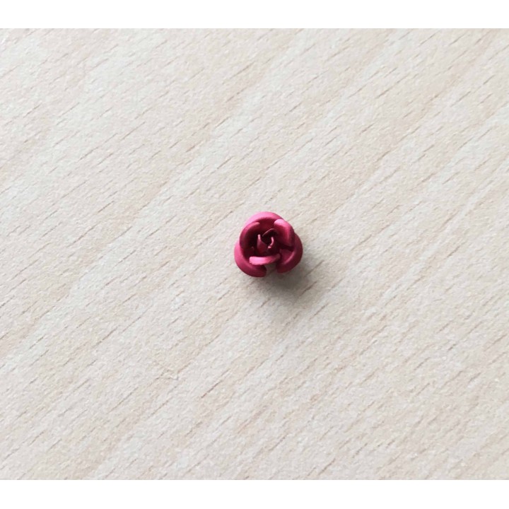 Rose en métal argent 12 mm