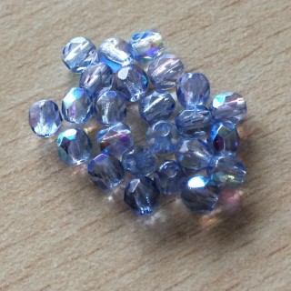 Sachet de perles à multi facettes bleu irisées