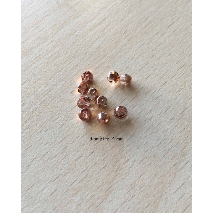 Sachet de perles à facettes bicône  orange 