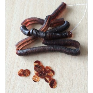 paillettes marron écaille 5 mm 