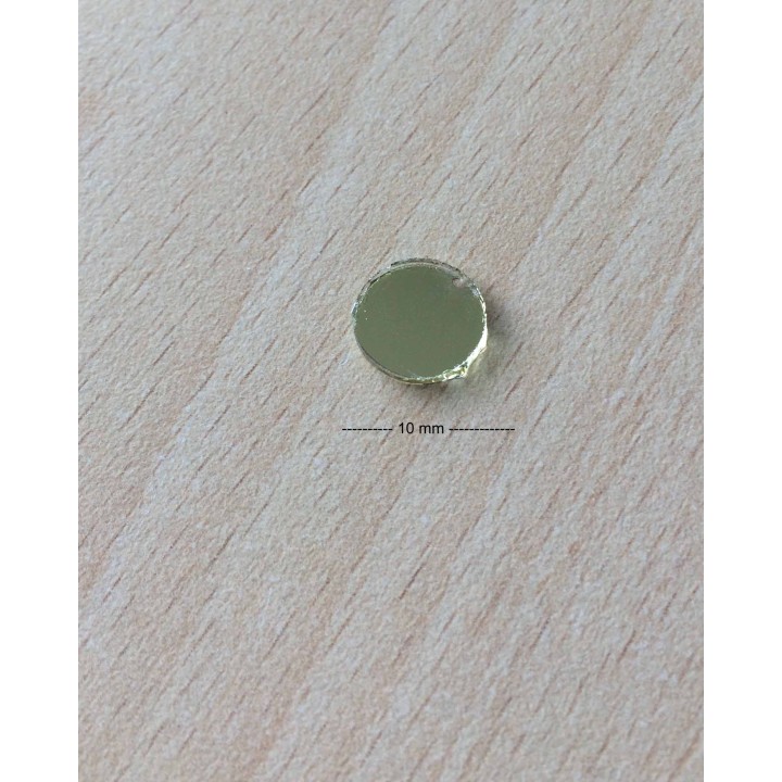 miroir shisha à coudre  disque  taille 10 mm   doré 