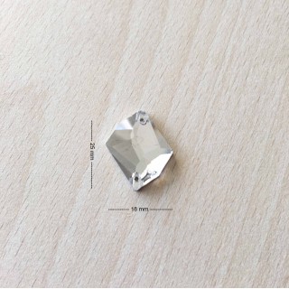 Strass Swarovski cabochon "Chatons"  "rectangle" fuchsia 