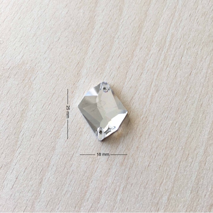 Strass Swarovski cabochon "Chatons"  "rectangle" fuchsia 