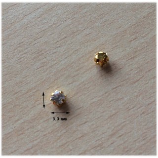 Strass Swarovski cabochon "Chatons"  3.3 mm crystal or