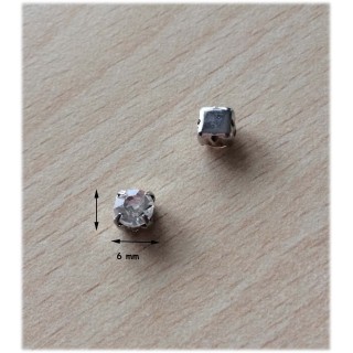 Strass Swarovski cabochon "Chatons"  6 mm crystal 