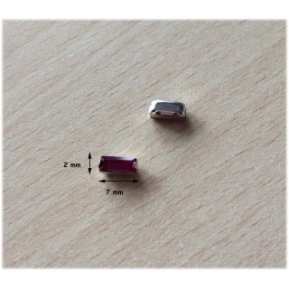 Strass Swarovski cabochon "Chatons"  "rectangle" fuchsia 
