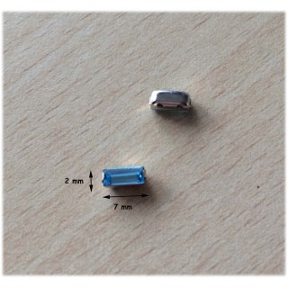 Strass Swarovski cabochon "Chatons"  "rectangle" aquamarine